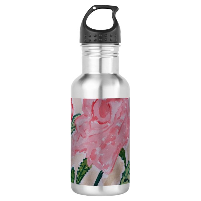 Abstract Summer Roses Water Bottle (Front)
