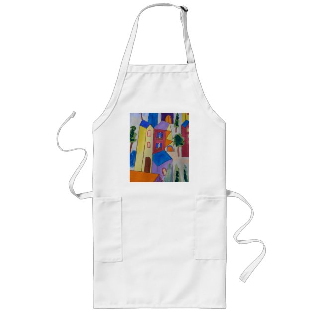 Abstract Summer Village  Long Apron (Front)