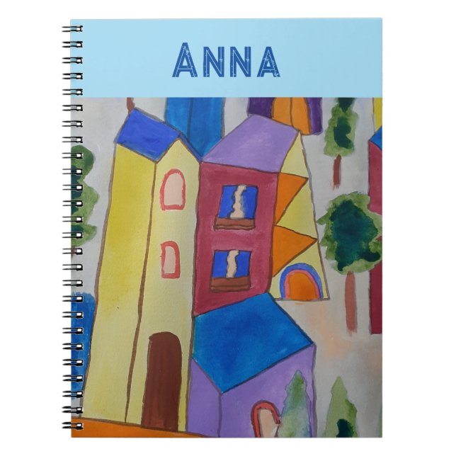 Abstract Summer Village Personalized Notebook (Front)
