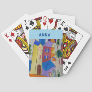 Abstract Summer Village Playing Cards