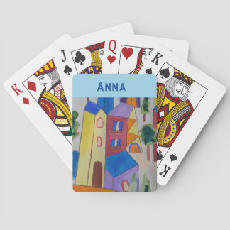 Abstract Summer Village Playing Cards