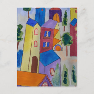 Abstract Summer Village Postcard