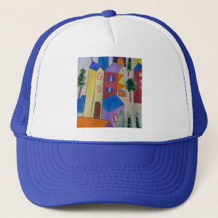 Abstract Summer Village Trucker Hat