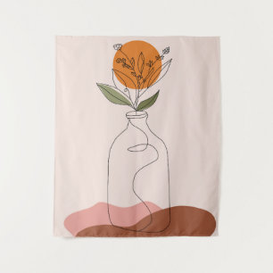 Abstract sun and moon style tapestry