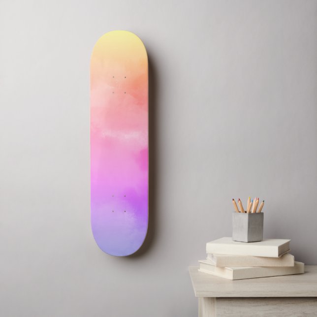 Abstract sun clouds skateboard (Wall Art)