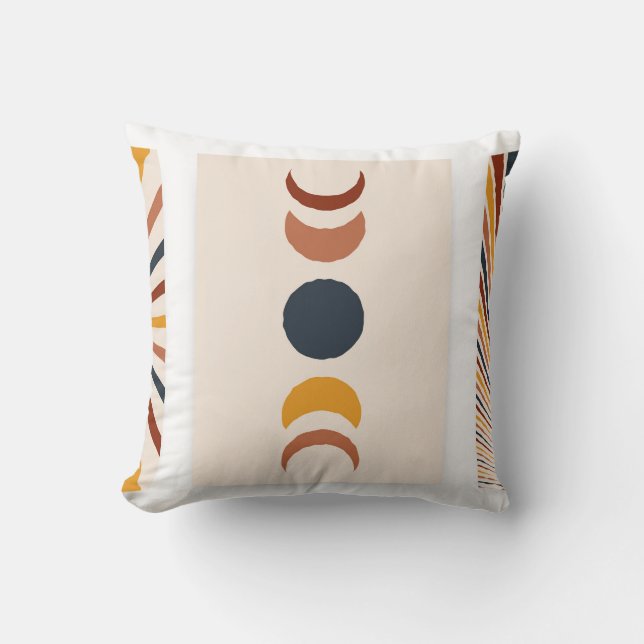 Abstract Sun Moon Boho Posters Cushion (Front)
