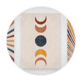 Abstract Sun Moon Boho Posters Cutting Board