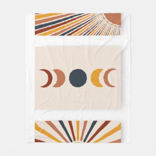 Abstract Sun Moon Boho Posters Fleece Blanket