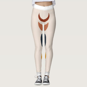 Abstract Sun Moon Boho Posters Leggings