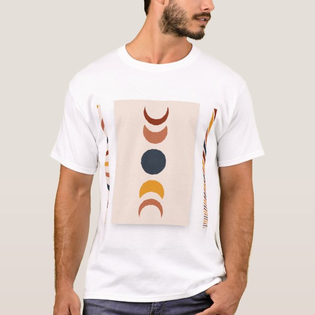 Abstract Sun Moon Boho Posters T-Shirt (Front)