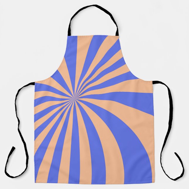 Abstract sunburst pattern background. blue and ora apron (Front)
