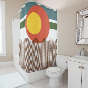 Abstract Sundown  Shower Curtain
