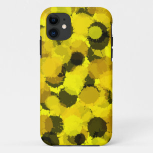 Abstract sunflower dots art yellow brown circles Case-Mate iPhone case