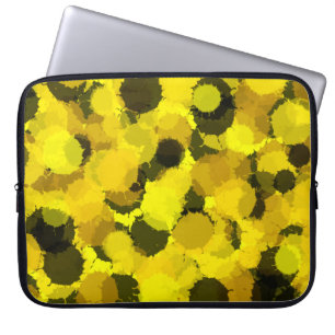 Abstract sunflower dots circles simple modern art laptop sleeve