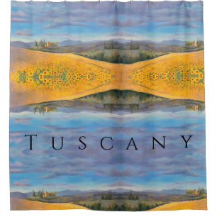 Abstract Sunflower Field Painting Tuscany Shower Curtain