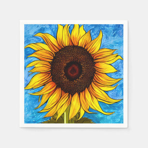 Abstract Sunflower Painting Napkin