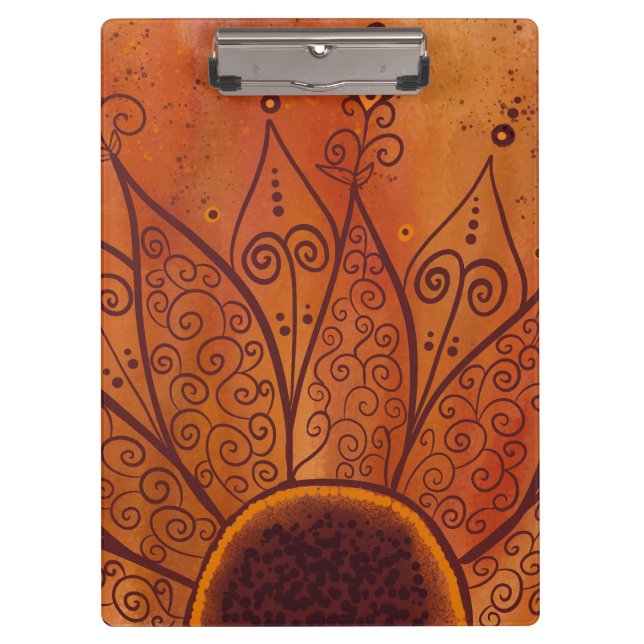 Abstract Sunflower Pattern Clipboard (Front)