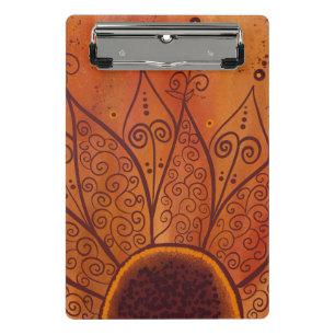 Abstract Sunflower Pattern Mini Clipboard