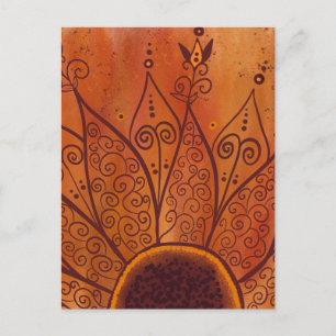 Abstract Sunflower Pattern Postcard