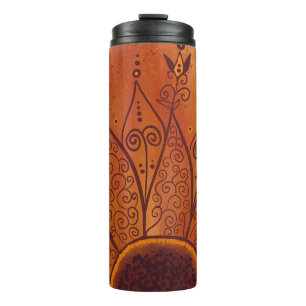 Abstract Sunflower Pattern Thermal Tumbler