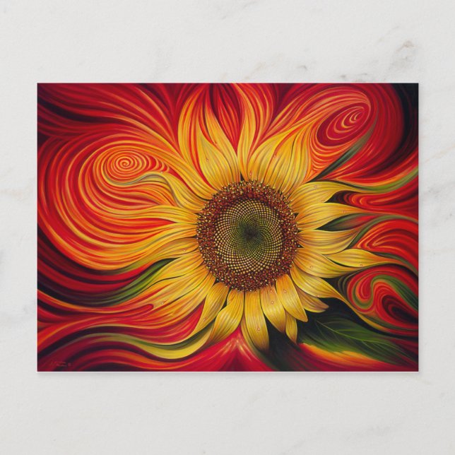 Abstract Sunflower Postcard (Front)
