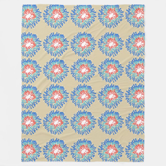 Abstract Sunflower Tile Background Fleece Blanket (Front)