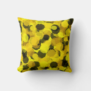 Abstract Sunflower Yellow Pattern Bedroom Summer Cushion