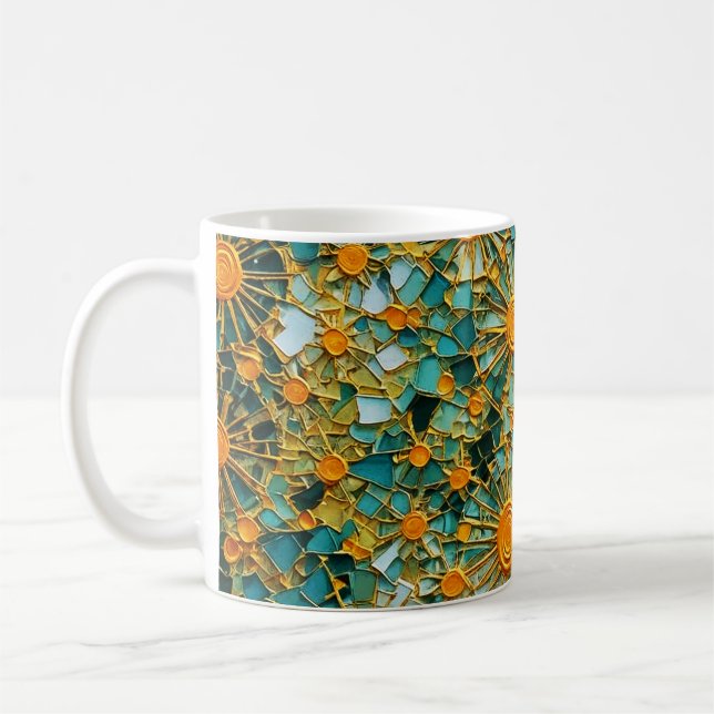 Abstract Sunflowers 102 Coffee Mug (Left)