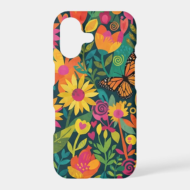 Abstract Sunflowers Butterfly iPhone Cases (Back)