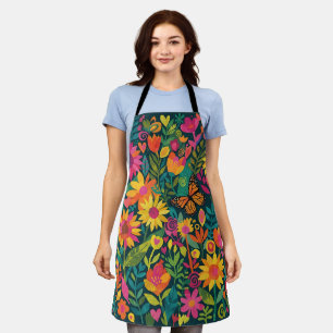 Abstract Sunflowers Butterfly Matisse Apron
