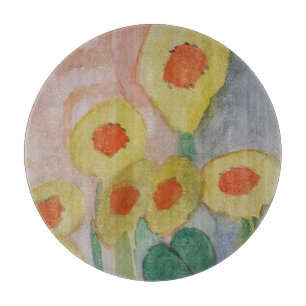 Abstract Sunflowers Chopping Board