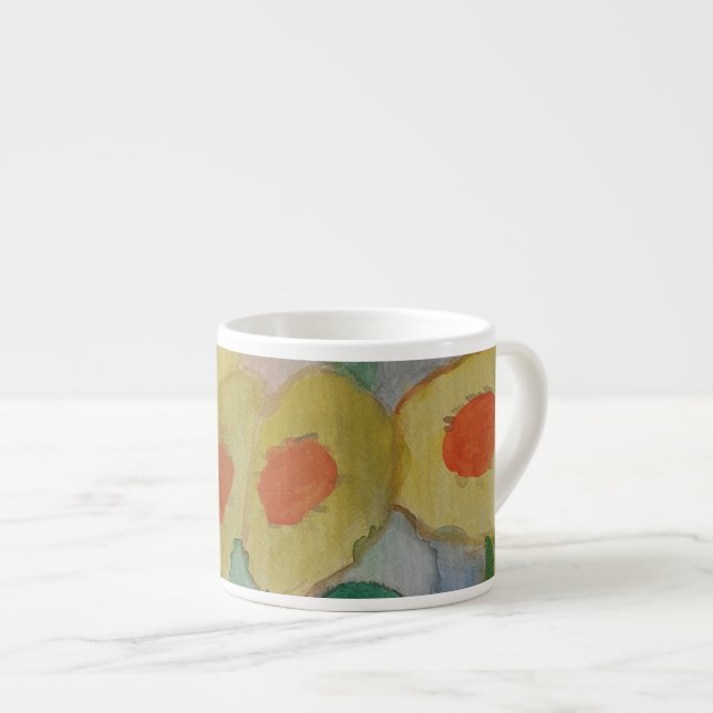 Abstract Sunflowers Espresso Cup (Front Right)