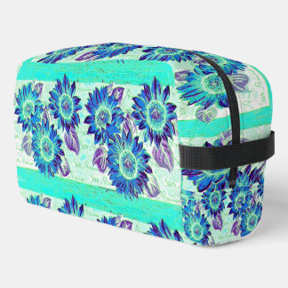 Abstract Sunflowers in shades of blue Dopp Kit