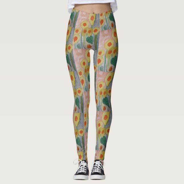 Abstract Sunflowers Leggings (Front)