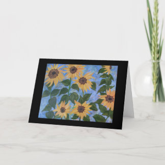 Abstract Sunflowers Painting by Julia Morrill Card