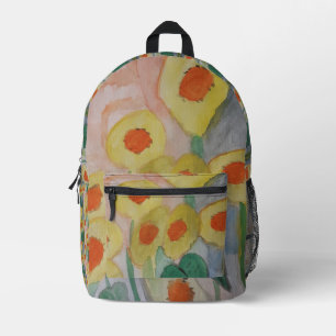 Abstract Sunflowers Printed Backpack