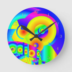 Abstract Sunflowers  Round Clock