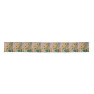 Abstract Sunflowers Satin Ribbon