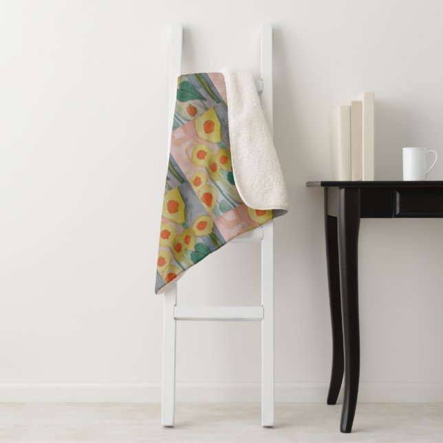 Abstract Sunflowers Sherpa Blanket (In Situ)