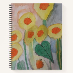 Abstract Sunflowers Spiral Notebook