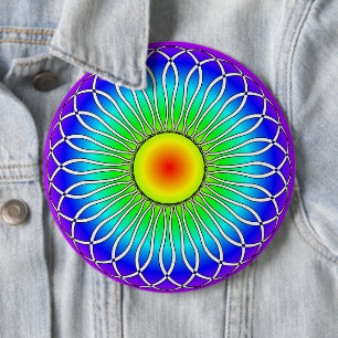 Abstract Sunrise 6 Cm Round Badge