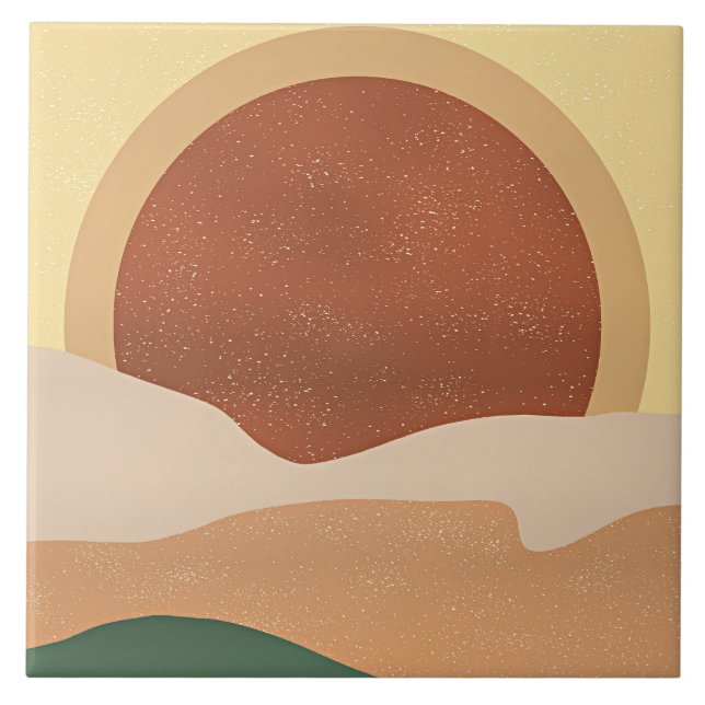 Abstract Sunrise, minimalism, Tile (Front)