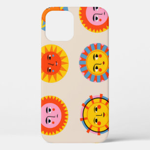 Abstract suns: ethnic seamless pattern. iPhone 12 case