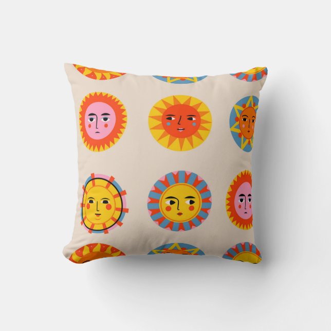 Abstract suns: ethnic seamless pattern. cushion (Front)