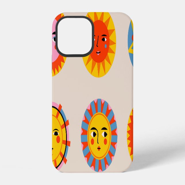 Abstract suns: ethnic seamless pattern. iPhone case (Back)