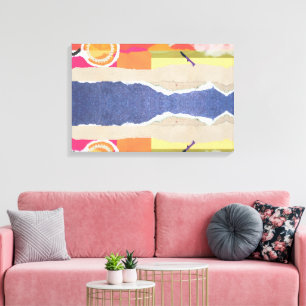 abstract sunset and beach design wall art