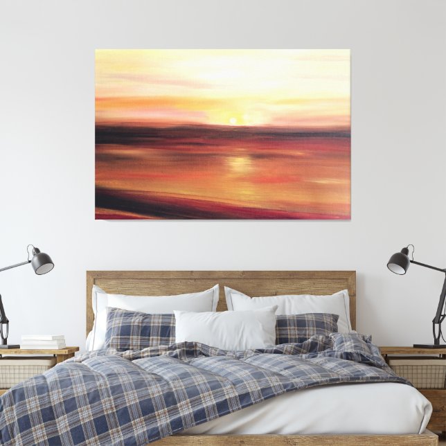 Abstract Sunset Art Contemporary Modern Canvas Print (Insitu(Bedroom))