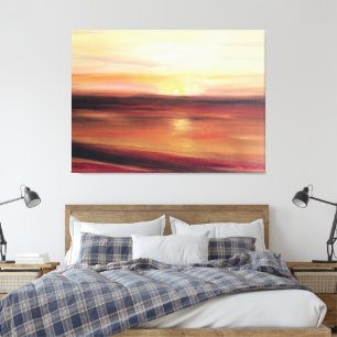 Abstract Sunset Art Contemporary Modern Canvas Print