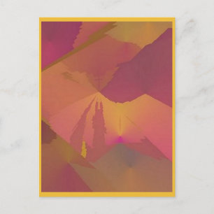 Abstract Sunset Art Postcard Purple / Gold