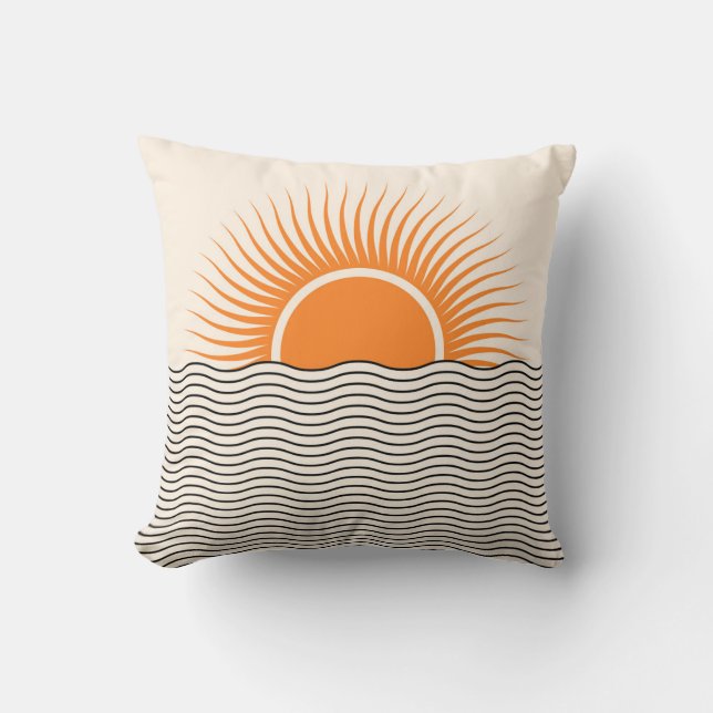 Abstract sunset: geometric boho decor. cushion (Front)